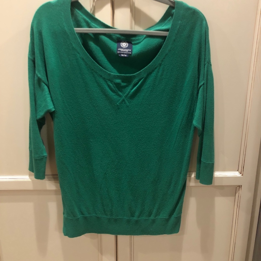 American Eagle 3/4 Sleeve Pullover Crew Sweater Classic AE 2000s